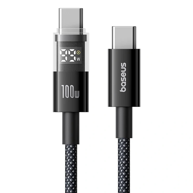 Baseus Display 2 100W Type-C to Type-C Fast Charging Data Cable Cosmic Black 1m